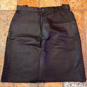 Vintage 80s Pia Rucci High Waist Leather Skirt Dark Brown Size 6/8